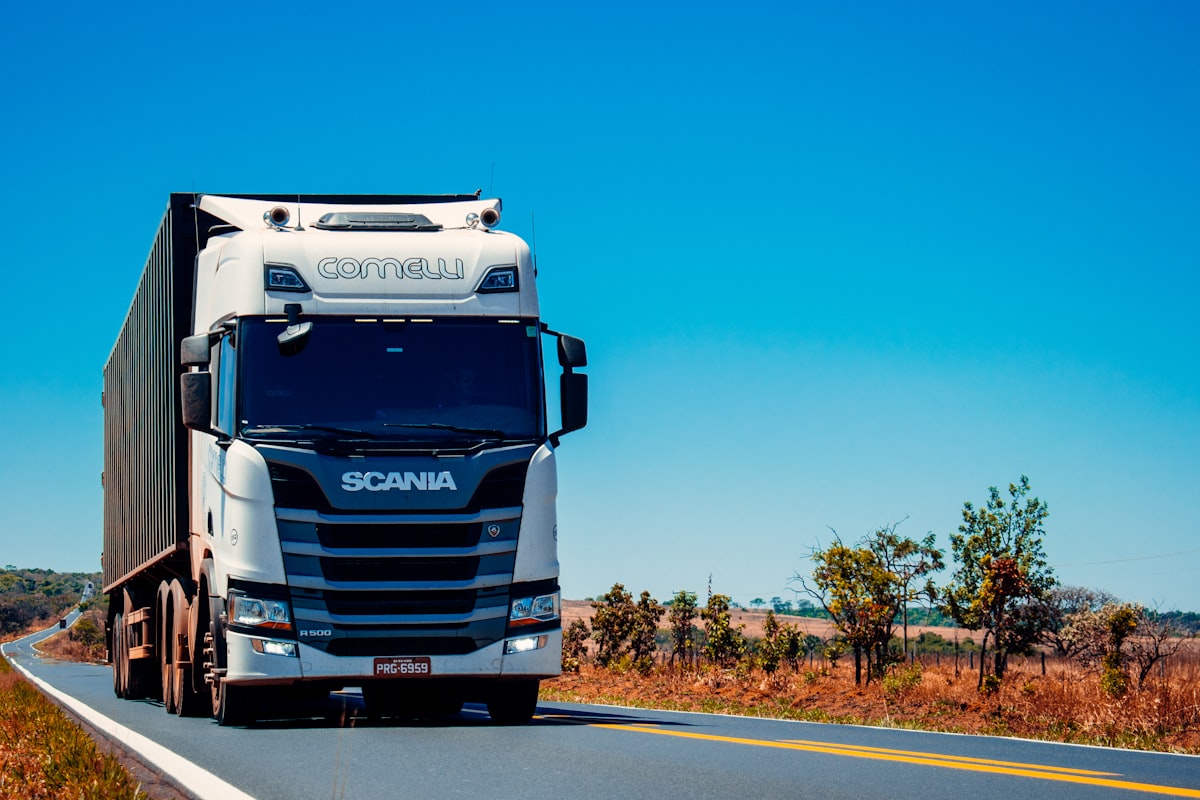 Delivery truck on the road