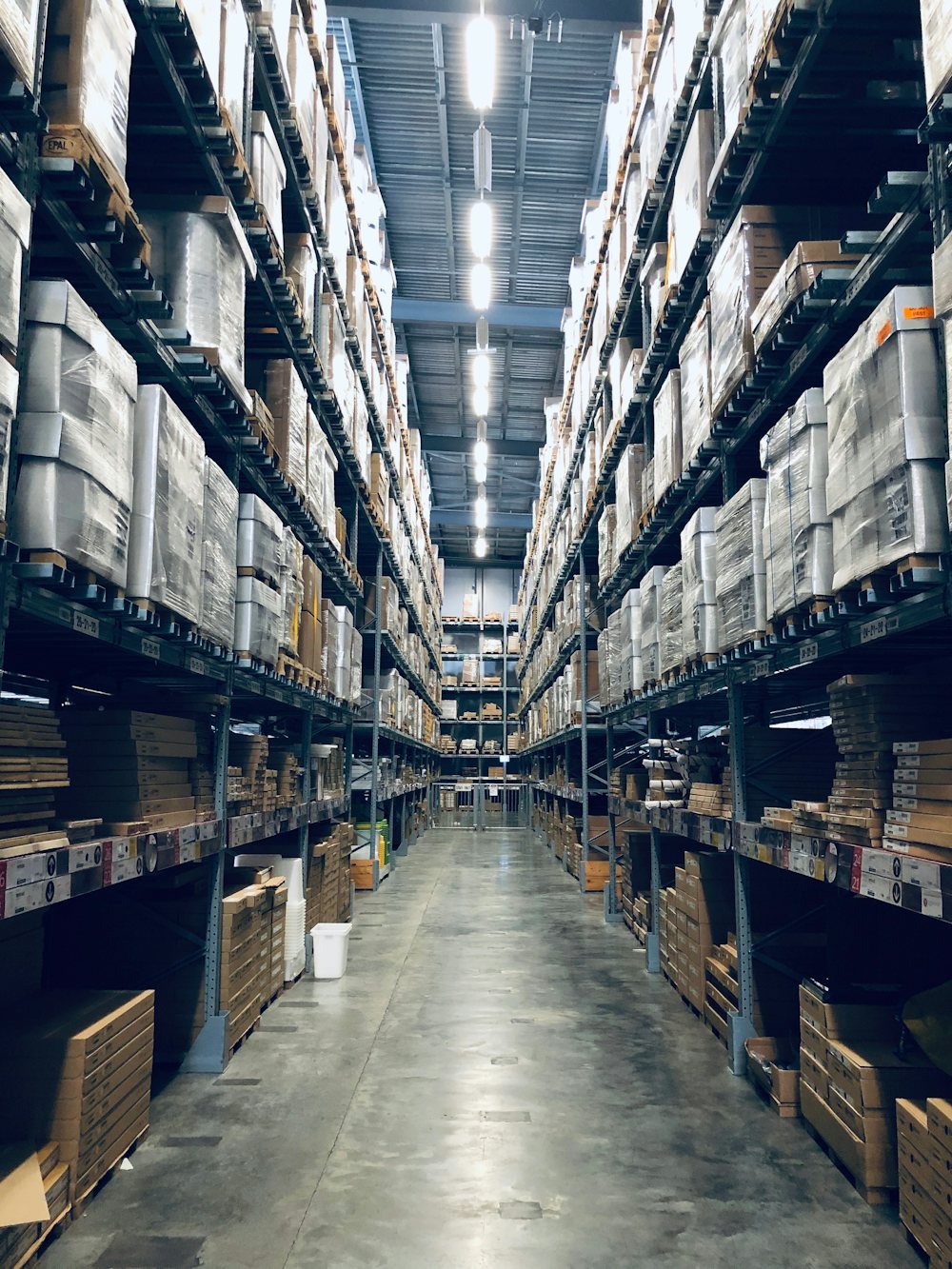 Warehouse racks with stock